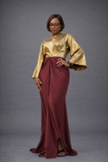 Brocade & Duchess Silk Elegant Dress