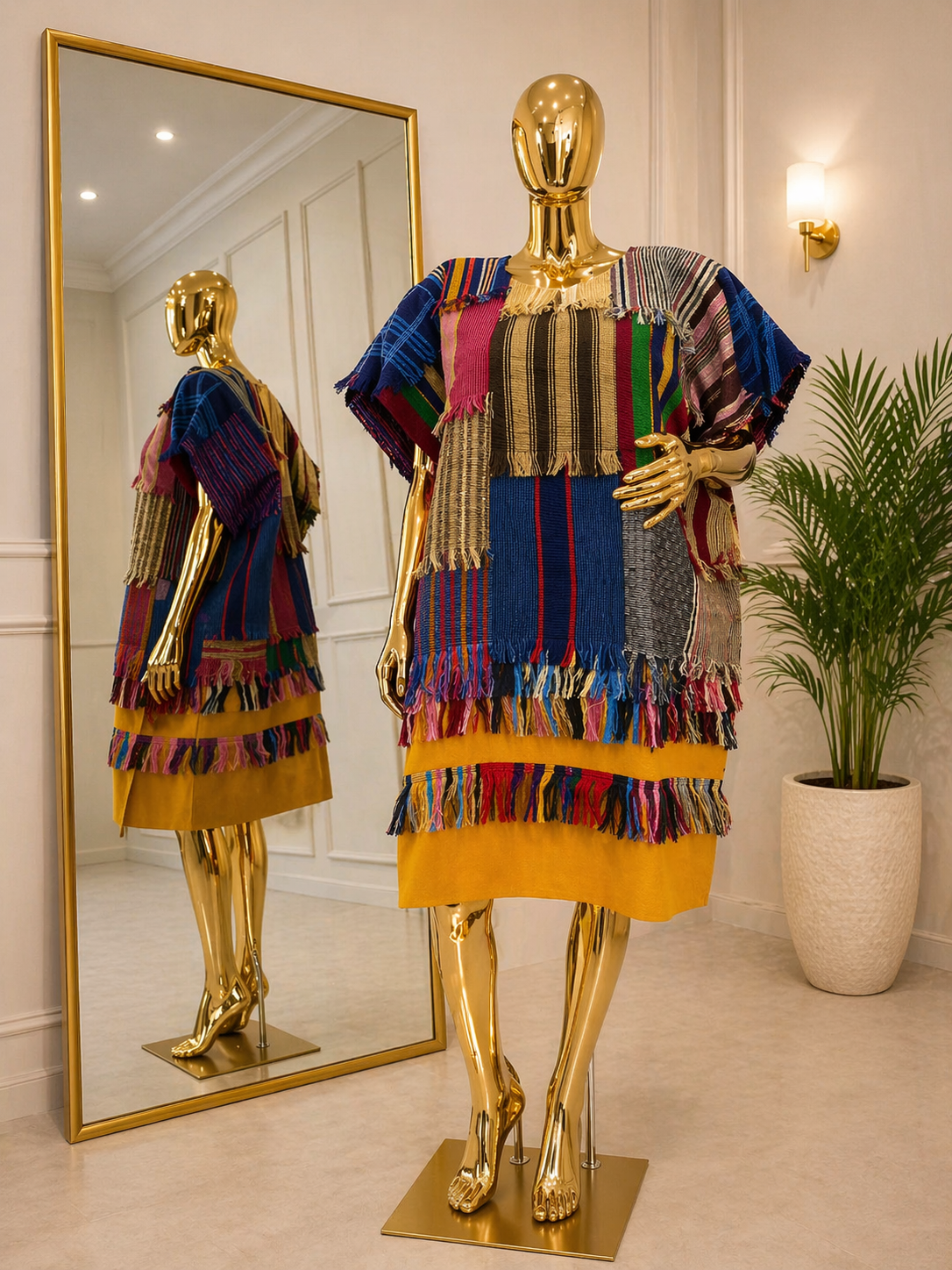 Patchwork Aso-Oke Mini Bubu – Handwoven Mix.