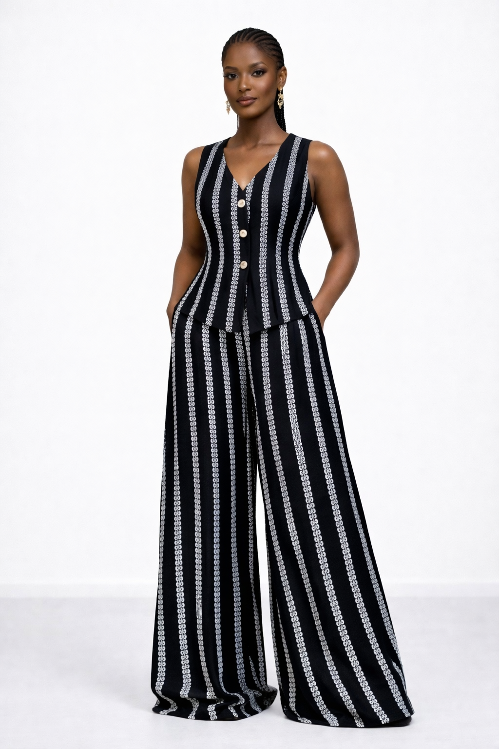 Ankara Palazzo Two-Piece Set.
