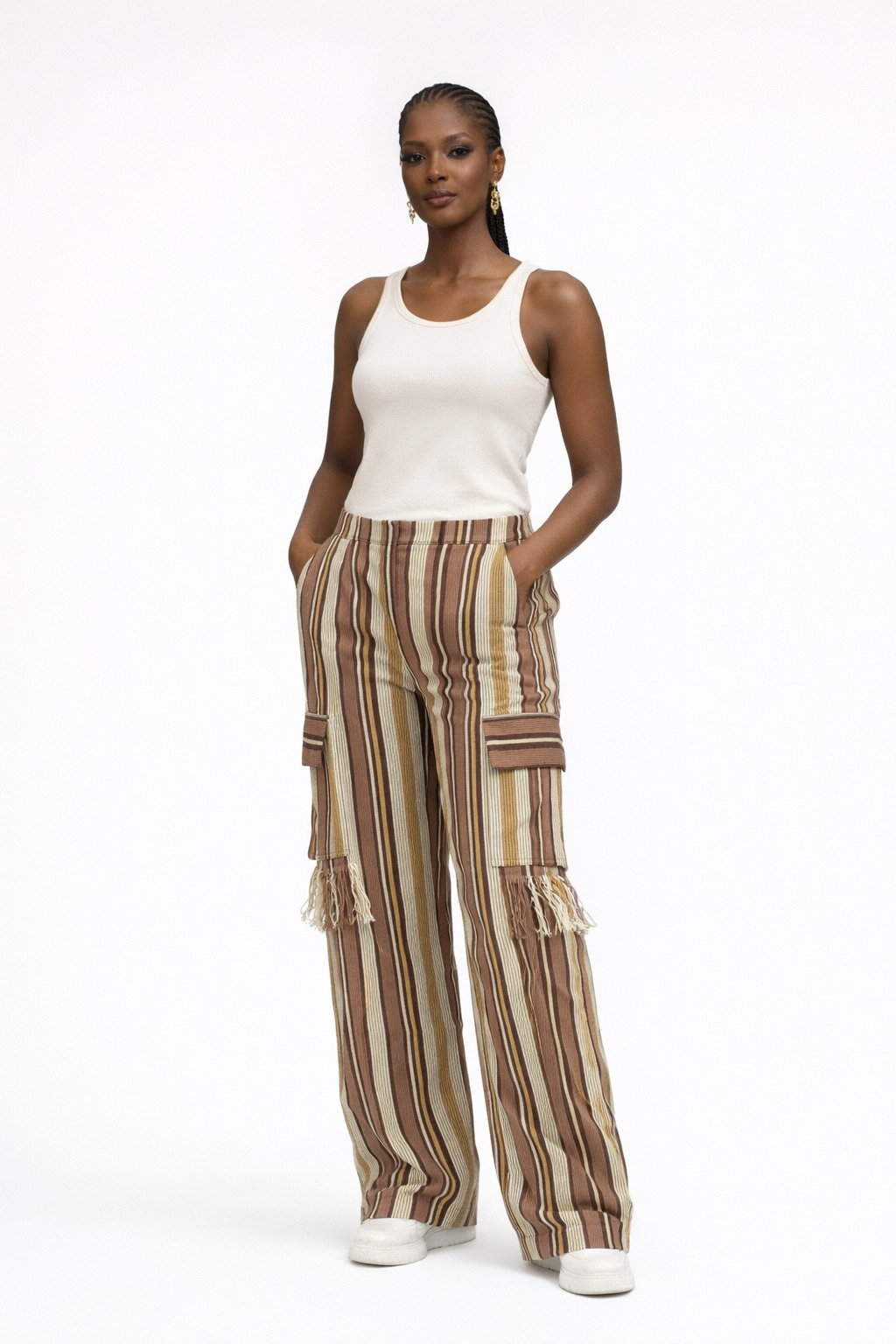 Aso-Oke Cargo Palazzo Pants