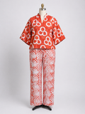 Adire High-Low Crop Top & Palazzo Pants Set (2-Piece)