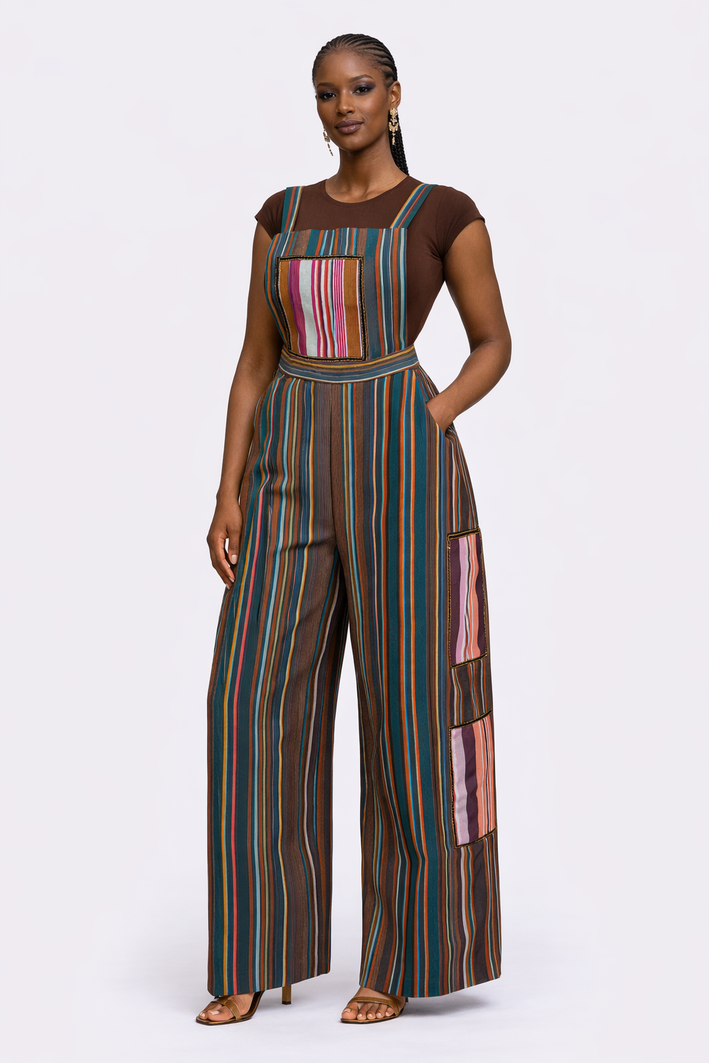 Aso-Oke Patch Overall (Dungaree Style)