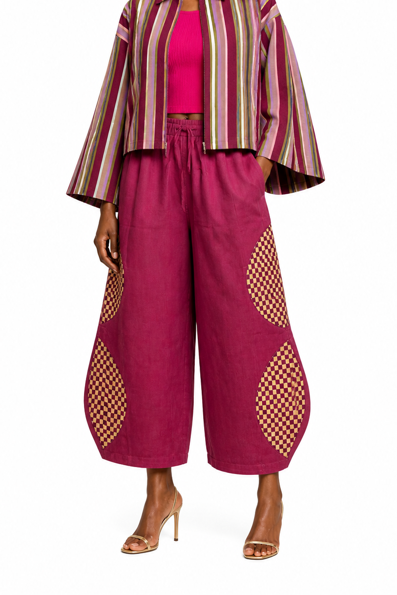 The Monochrome Muse Set (Aso-oke Barrel pants and patterned Jacket)