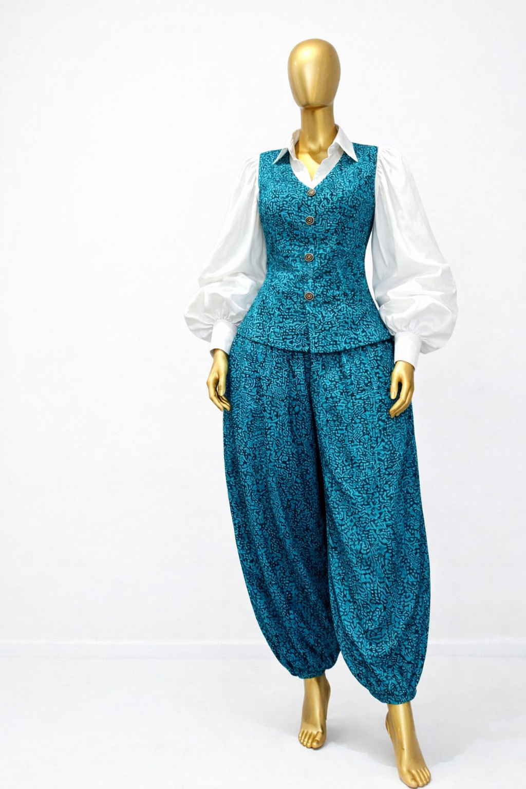 Ankara Waistcoat & Bubble Pants Set.