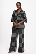 Geo Panel Print Set. Zip Jacket & Palazzo Pants