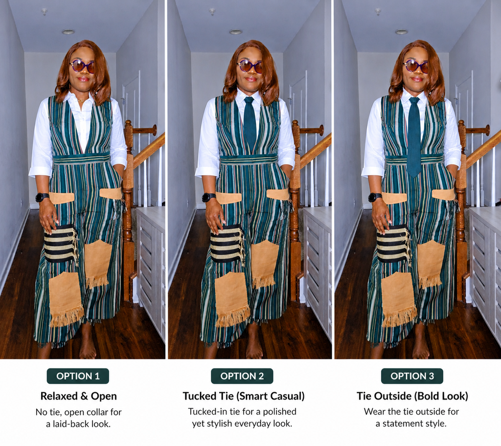 Artisanal Striped Barrel Jumpsuit with Fringe Details and Pockets