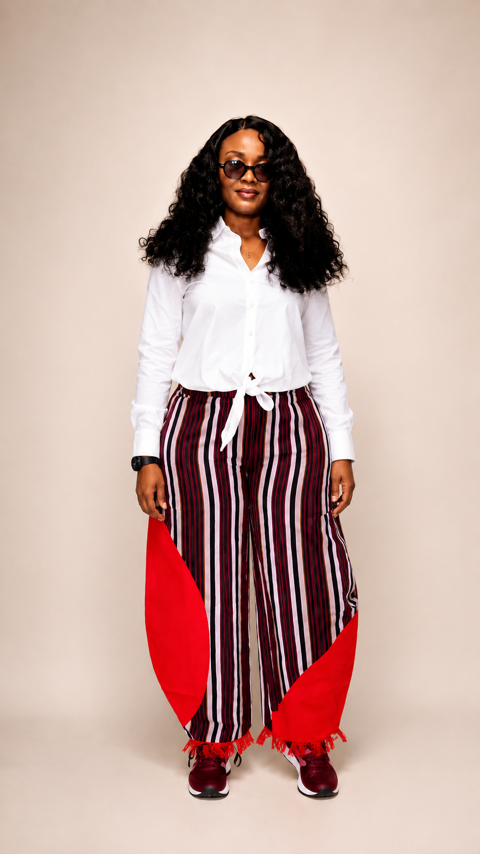 Artisanal Barrel Trousers: Hand-Loomed ASO OKÉ & Denim Fusion