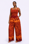 Adire Jumpsuit – Smocked Bodice & Wide-Leg Fit